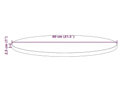 Tablero de mesa redondo madera maciza de pino marrón Ø80x2,5 cm