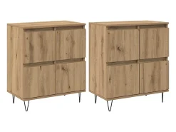 Tableros Lateral 2 piezas Roble artisan 120 x 35 x 70 cm
