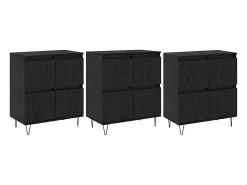 Tableros Lateral 3 piezas Roble negro 180 x 35 x 70 cm