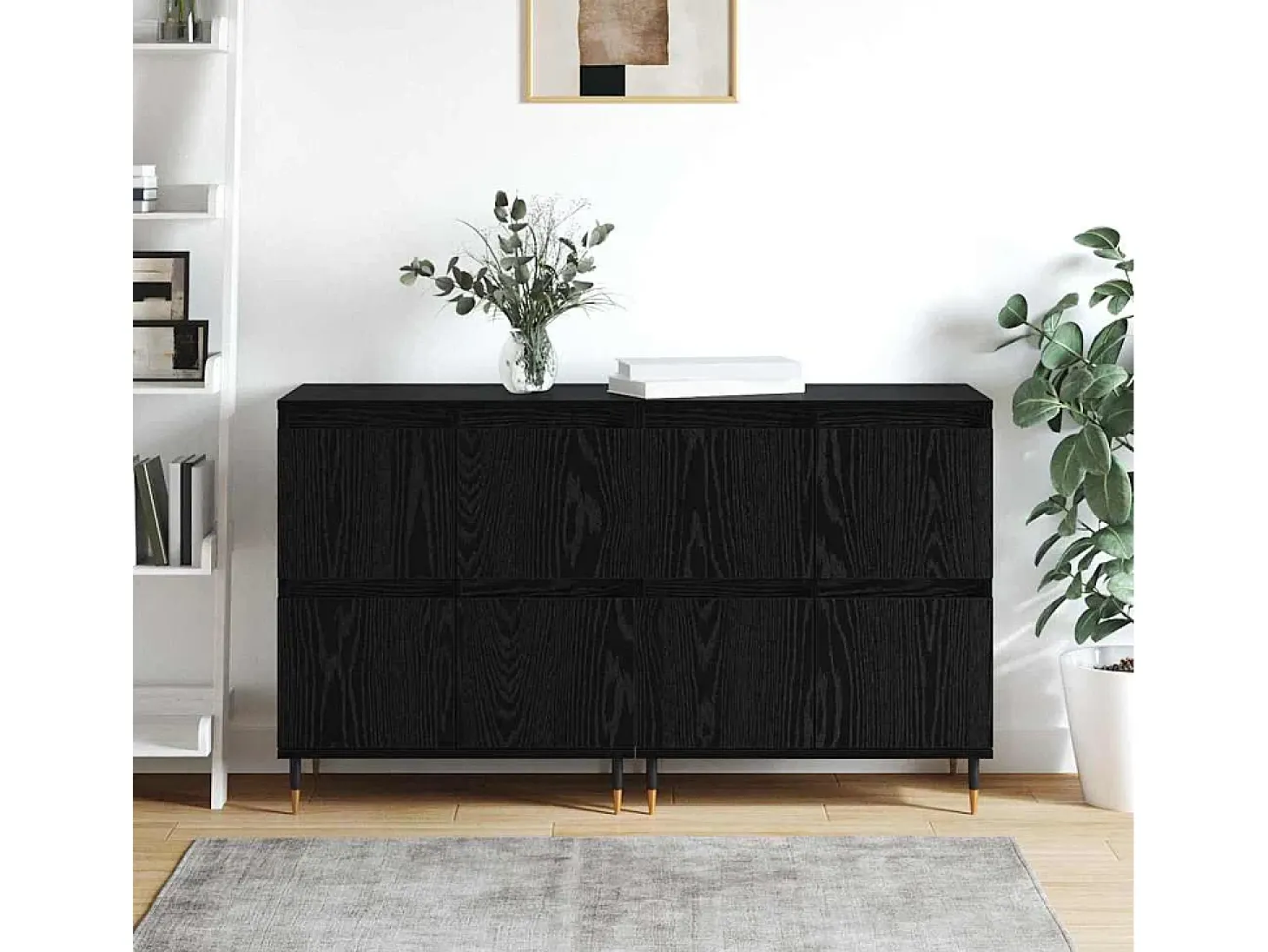 Tableros Lateral 2 piezas Roble negro 120 x 35 x 70 cm