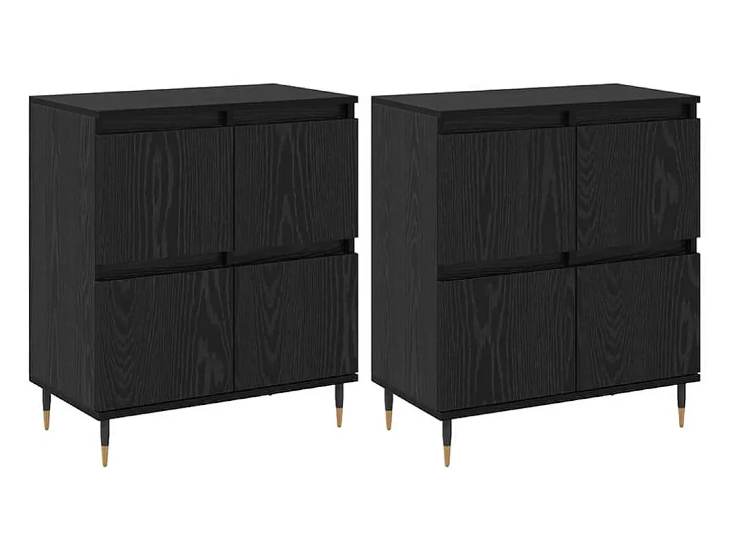 Tableros Lateral 2 piezas Roble negro 120 x 35 x 70 cm