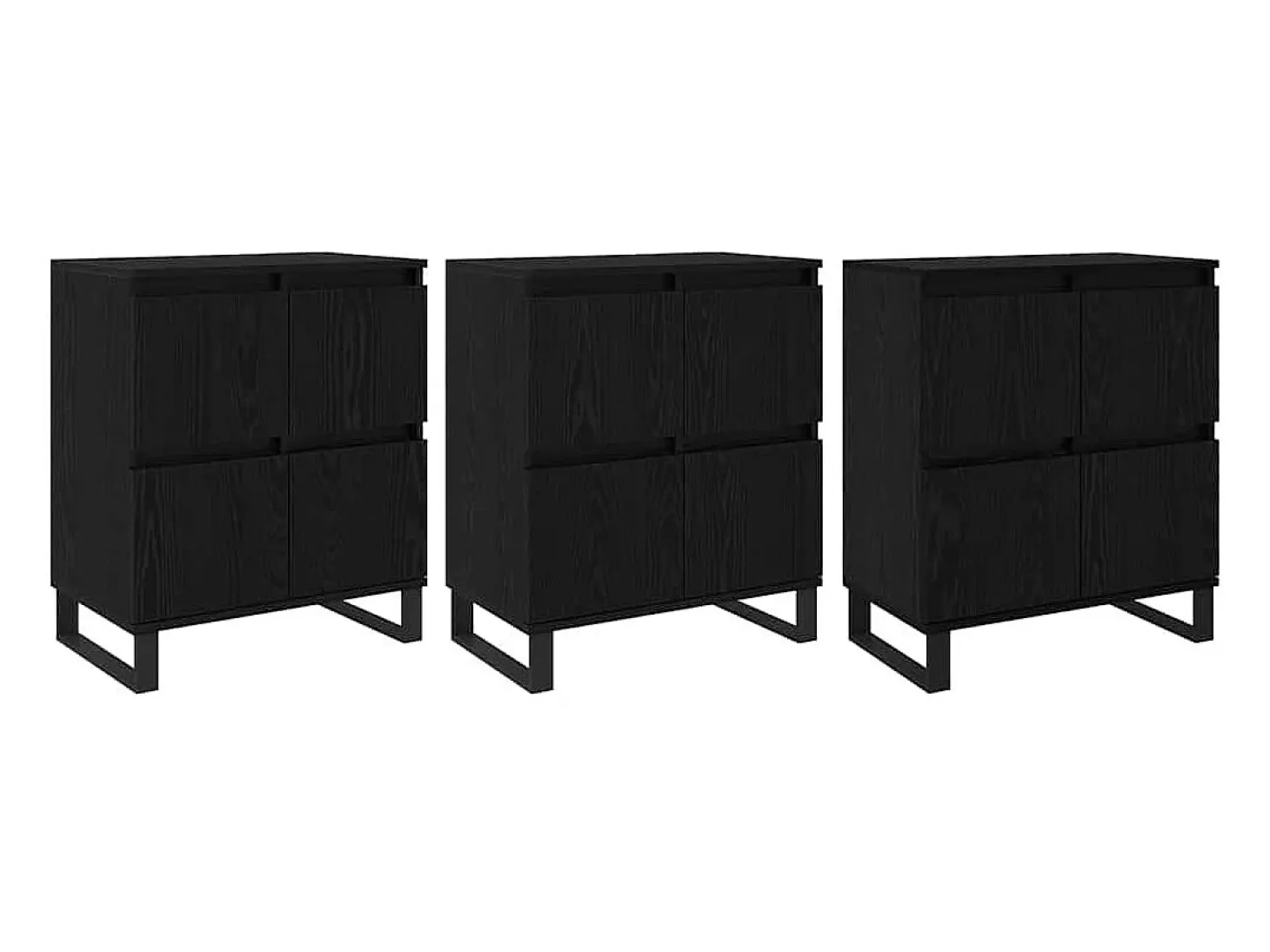 Tableros Lateral 3 piezas Roble negro 180 x 35 x 70 cm