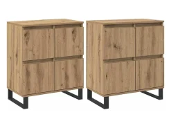 Tableros Lateral 2 piezas Roble artisan 120 x 35 x 70 cm