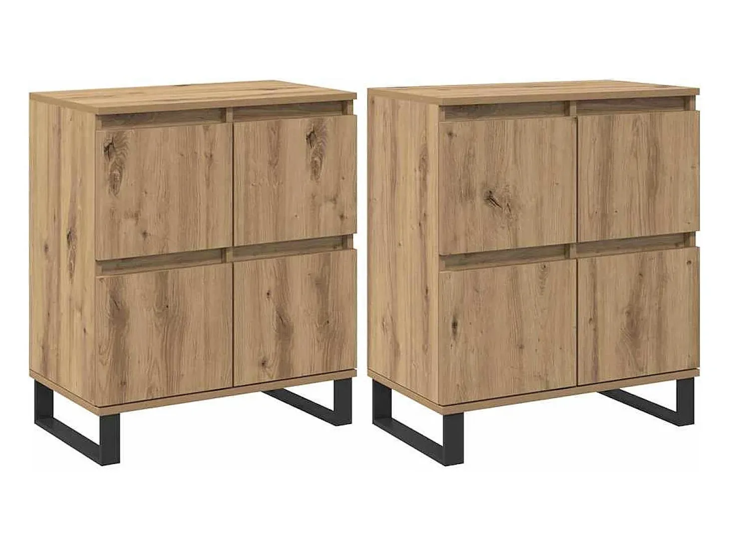 Tableros Lateral 2 piezas Roble artisan 120 x 35 x 70 cm