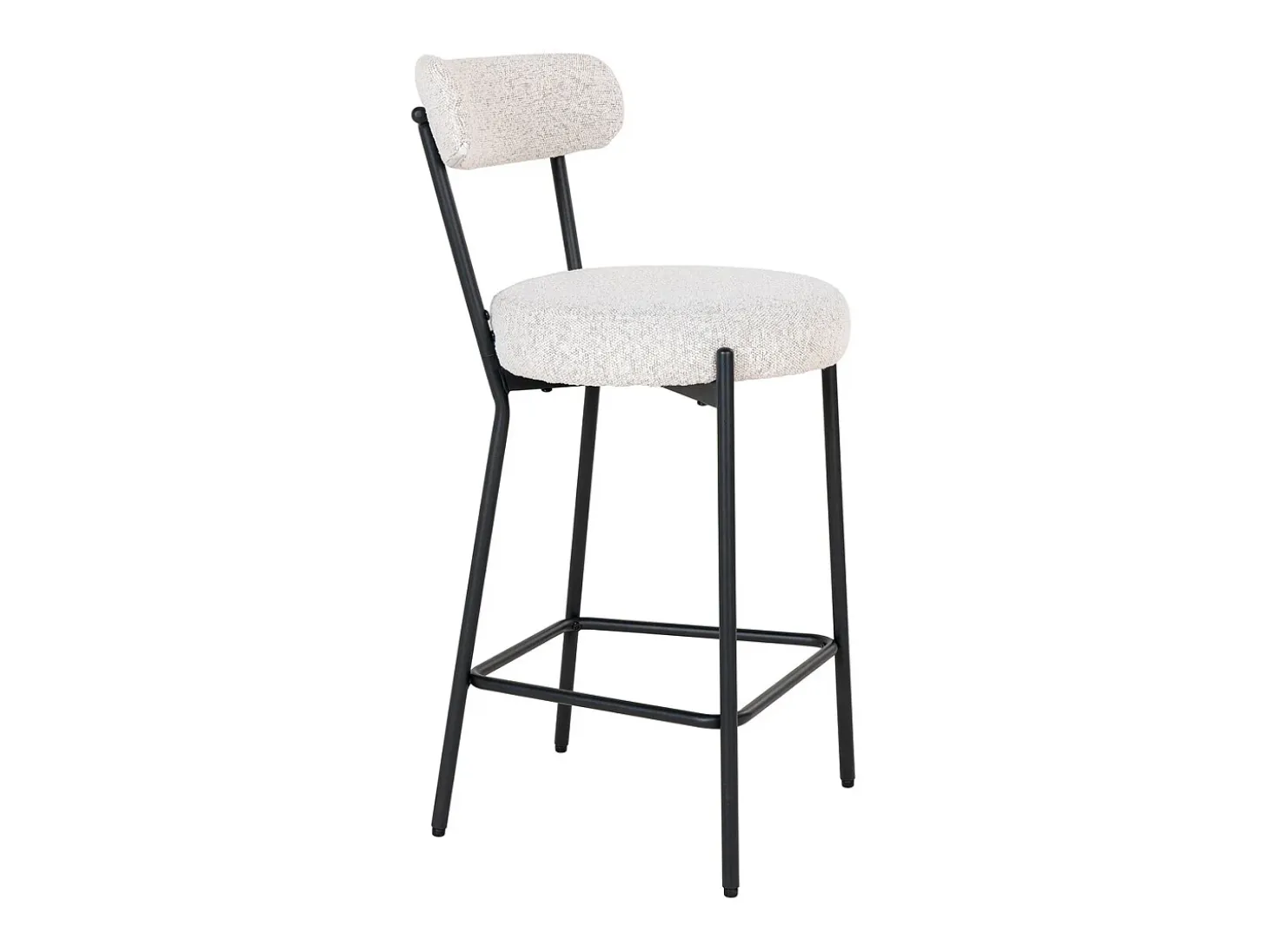 Taburete Alto Badalona, Blanco, 46x39x90 cm, Kendra Home