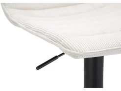 Taburete alto de bar blanco, 43 x 49,5 x 85,5-107 cm (asiento: 61-82,5 cm)