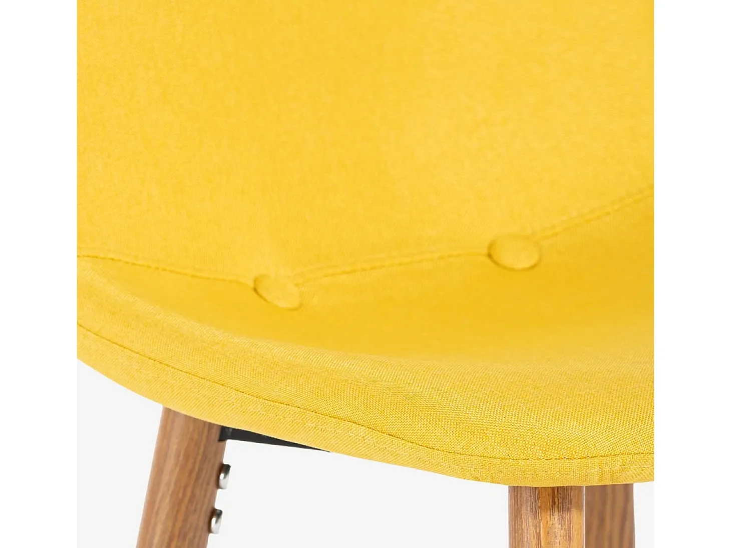 Taburete alto de bar cocina estilo nórdico en tela con respaldo Shona - Amarillo
