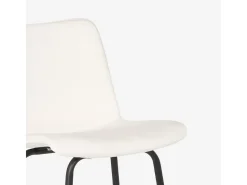 Taburete alto de bar cocina fijo terciopelo diseño moderno Dett - Blanco