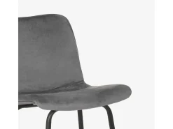 Taburete alto de bar cocina fijo terciopelo diseño moderno Dett - Gris Oscuro