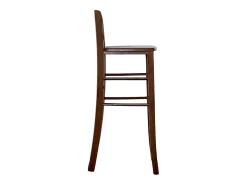 Taburete alto de bar de madera h 80cm con asiento en nogal macizo oscuro