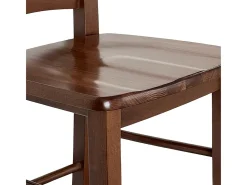 Taburete alto de bar de madera h 80cm con asiento en nogal macizo oscuro