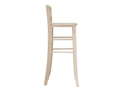 Taburete alto de bar en madera cruda para pintar h 80 cm asiento de madera maciza