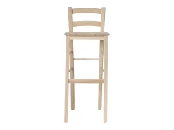 Taburete alto de bar en madera cruda para pintar h 80 cm asiento de madera maciza