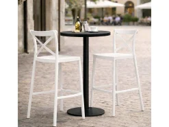 Taburete alto de bar en plástico polipropileno blanco sprint h 75 cm