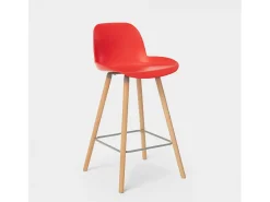 Taburete alto moderno Eiffel para bar y cocina diseño escandinavo Burj d65 - Rojo