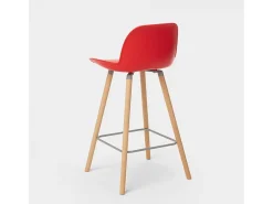 Taburete alto moderno Eiffel para bar y cocina diseño escandinavo Burj d65 - Rojo