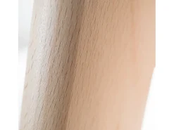 Taburete alto nórdico con cojín símil piel blanco y patas de haya clara Tula 76 cm