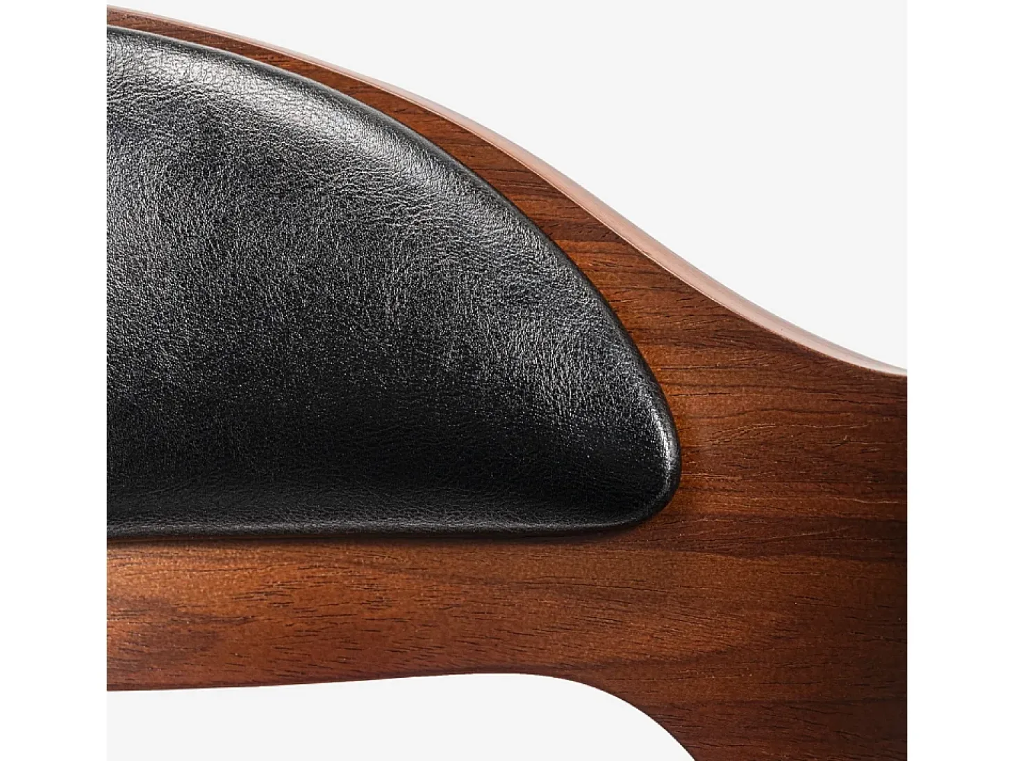 Taburete alto para cocina y bar giratorio de madera y polipiel negra Soru