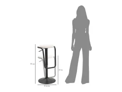 Taburete Alto VKH448, Blanco, 41x41x61 cm, Kendra Home