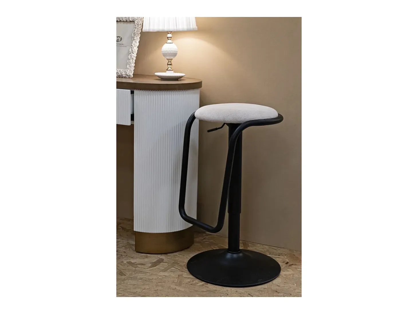 Taburete Alto VKH448, Blanco, 41x41x61 cm, Kendra Home