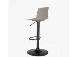 Taburete cocina bar diseño base negro mate ajustable Grand Soleil Imola Matt - Beige Juta