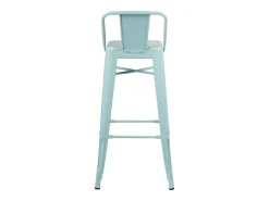 Taburete con respaldo de acero rojo brillante Kontoir 74 cm-Color Azul claro