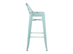 Taburete con respaldo de acero rojo brillante Kontoir 74 cm-Color Azul claro