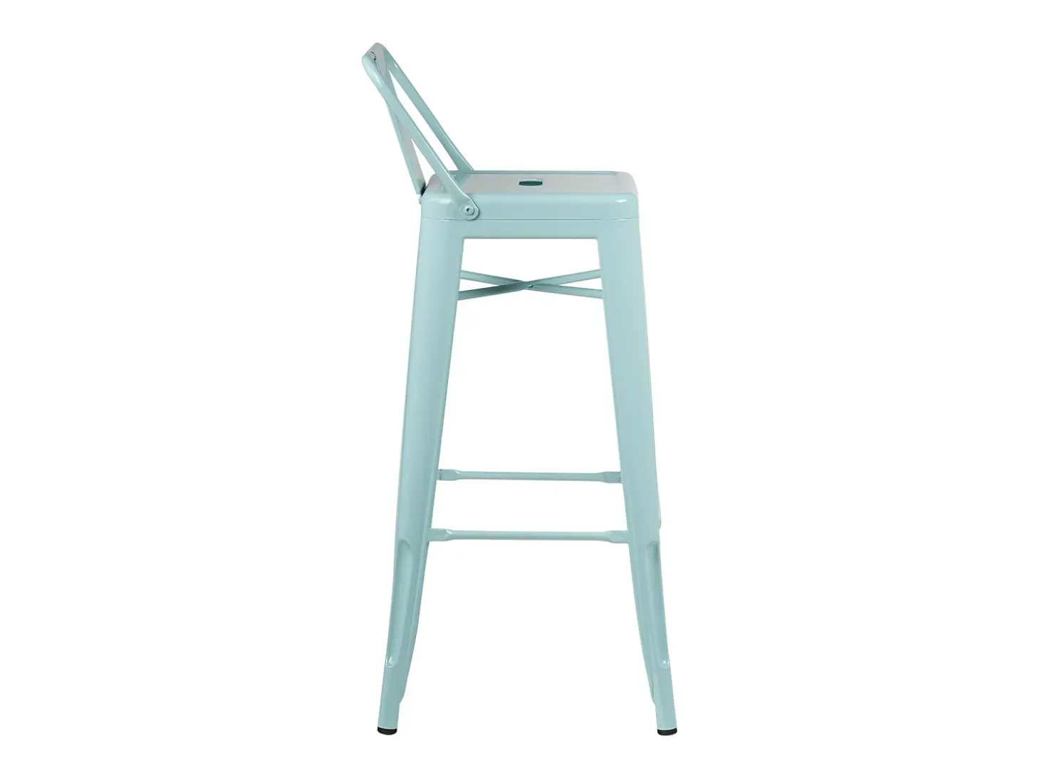 Taburete con respaldo de acero rojo brillante Kontoir 74 cm-Color Azul claro