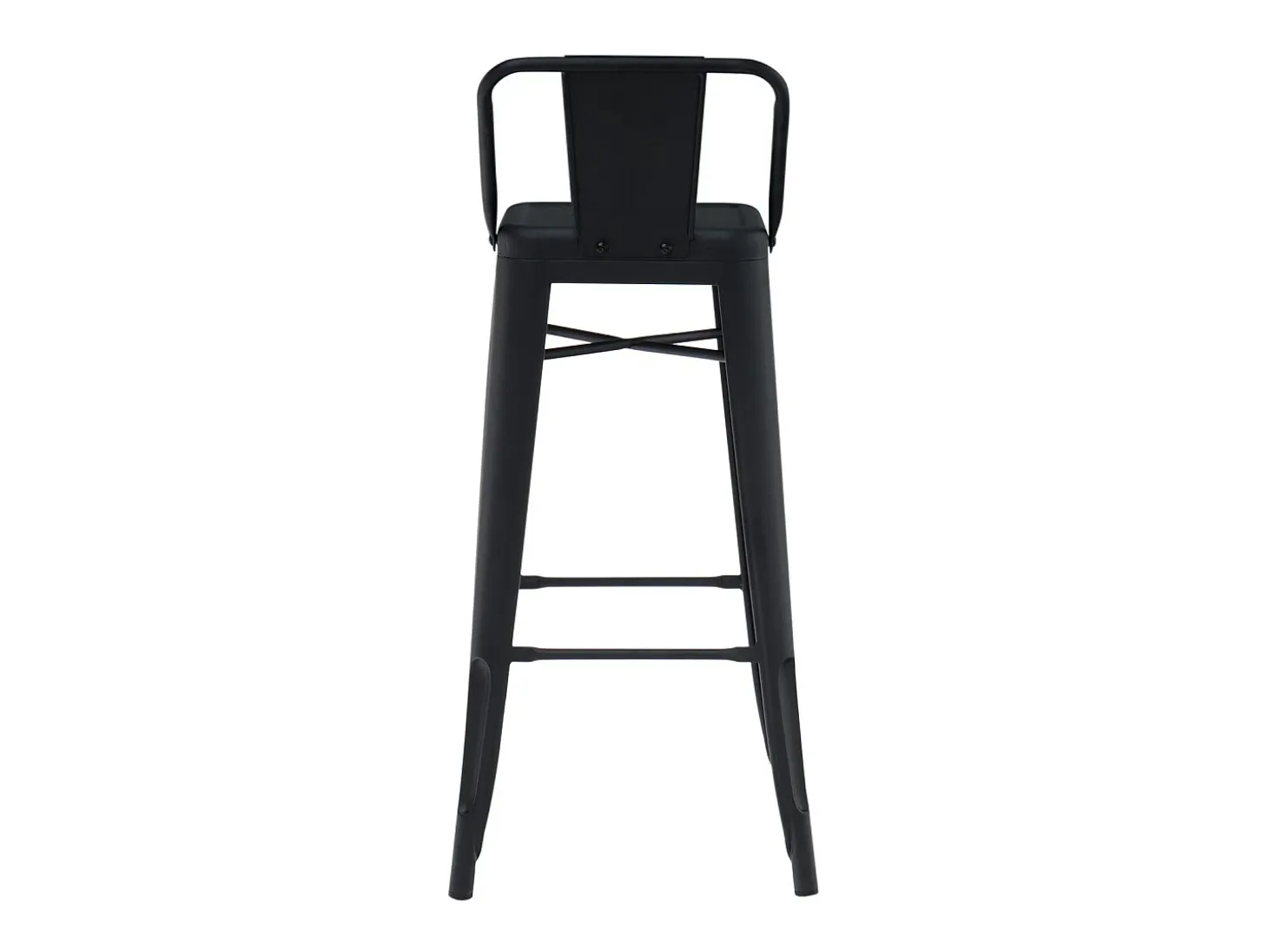 Taburete con respaldo de acero rojo brillante Kontoir 74 cm-Color Rosa claro