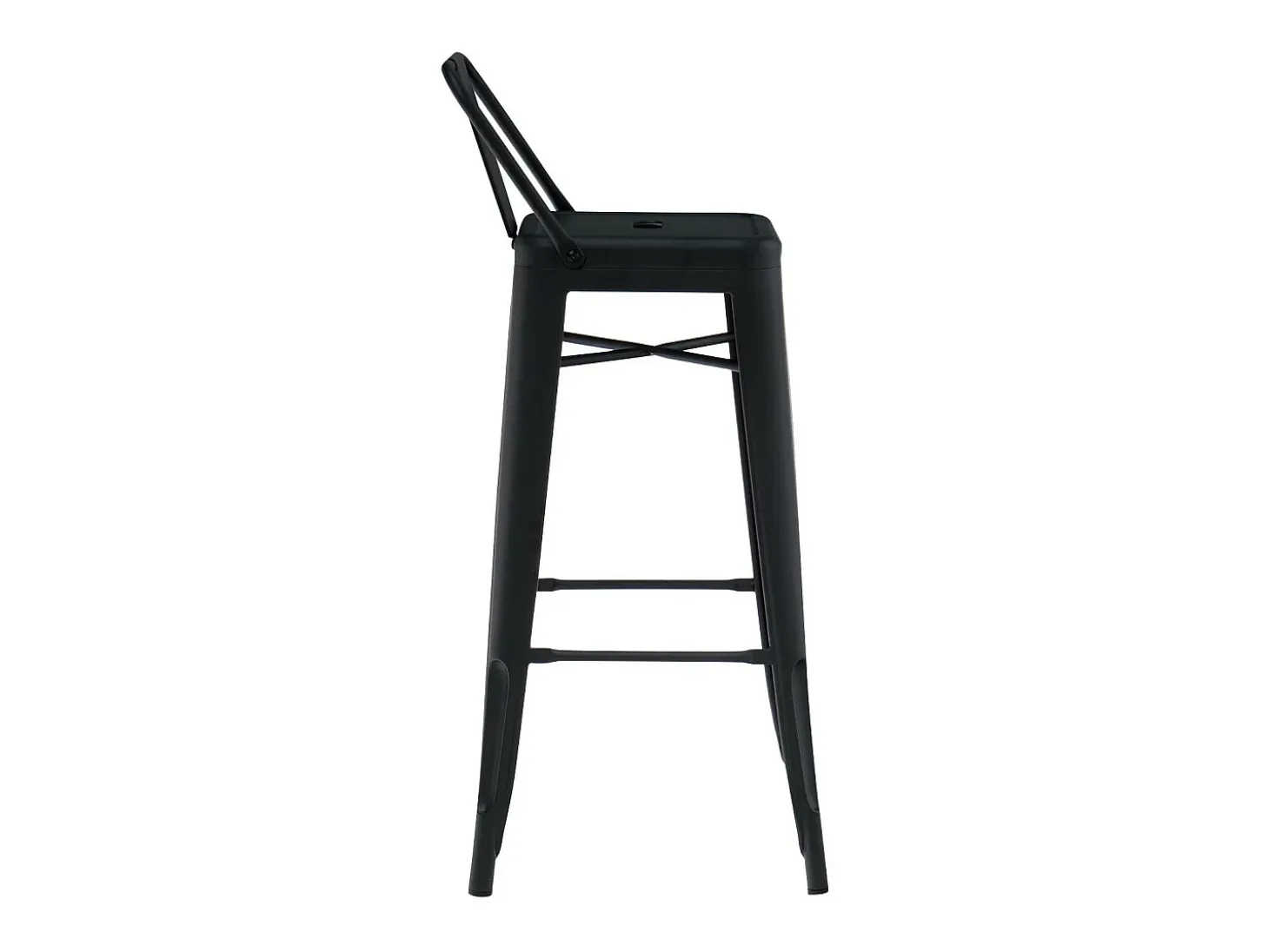 Taburete con respaldo de acero rojo brillante Kontoir 74 cm-Color Azul pato