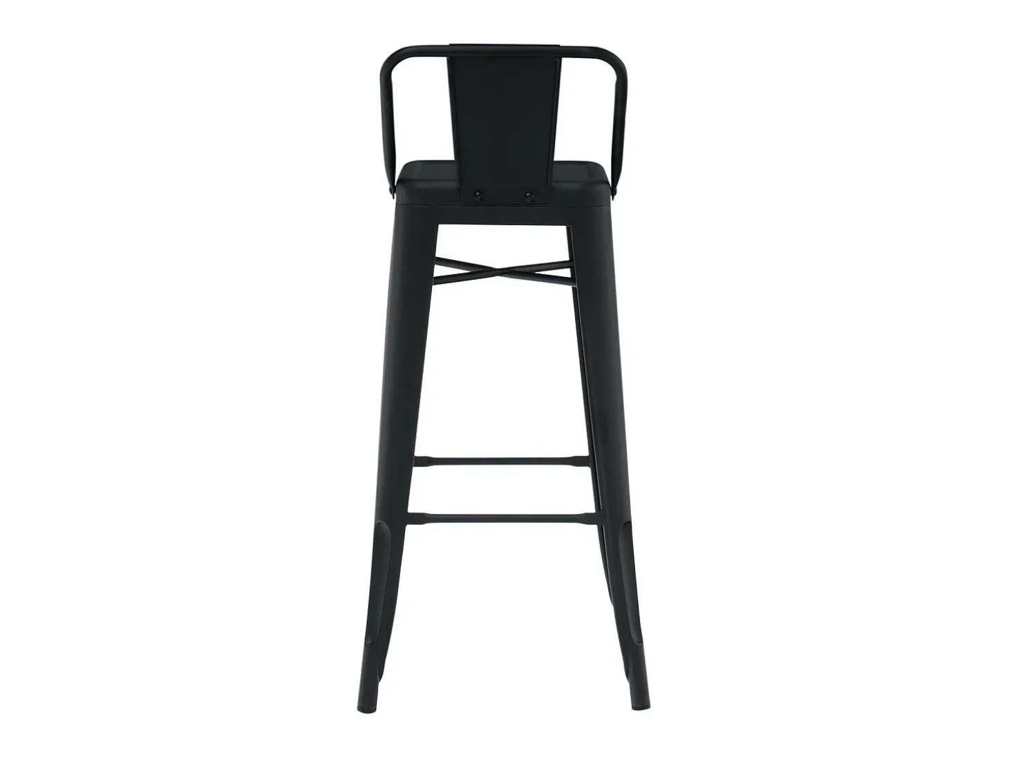 Taburete con respaldo de acero rojo brillante Kontoir 74 cm-Color Azul pato