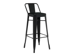 Taburete con respaldo de acero rojo brillante Kontoir 74 cm-Color Azul pato