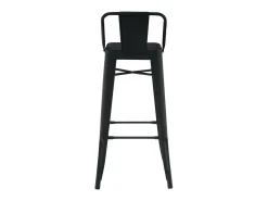 Taburete con respaldo de acero rojo brillante Kontoir 74 cm-Color Negro