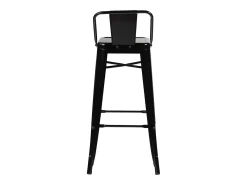 Taburete con respaldo de acero rojo brillante Kontoir 74 cm-Color Negro
