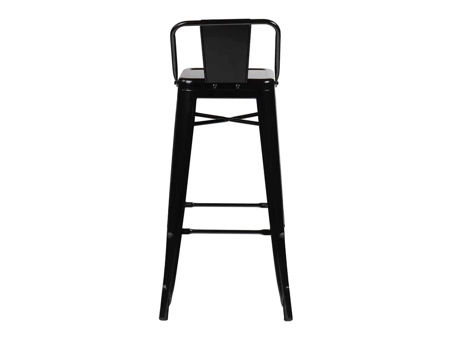 Taburete con respaldo de acero rojo brillante Kontoir 74 cm-Color Negro