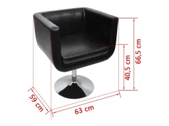 Taburete de bar 2 unidades cuero artificial negro ES69892
