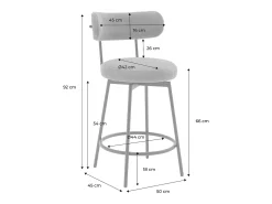 Taburete de bar asiento giratorio metal y polipiel, set de 2 marrón