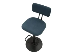 Taburete de bar azul marino claro, 41 x 47,5 x 85-106,5 cm (asiento: 61-83 cm)
