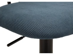 Taburete de bar azul marino claro, 41 x 47,5 x 85-106,5 cm (asiento: 61-83 cm)