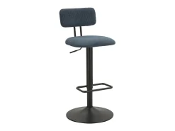 Taburete de bar azul marino claro, 41 x 47,5 x 85-106,5 cm (asiento: 61-83 cm)