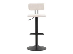 Taburete de bar blanco claro, 41 x 47,5 x 85-106,5 cm (asiento: 61-83 cm)