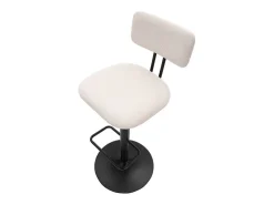 Taburete de bar blanco claro, 41 x 47,5 x 85-106,5 cm (asiento: 61-83 cm)