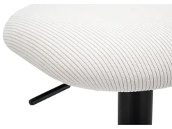 Taburete de bar blanco claro, 41 x 47,5 x 85-106,5 cm (asiento: 61-83 cm)