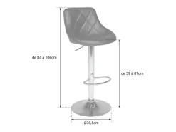 Taburete de bar blanco JASPER