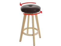 Taburete de bar Boras (juego de 2) giratorio, burdeos, patas claras