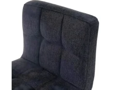 Taburete de bar Cadiz (set de 2), tela/textil gris oscuro, base cromada