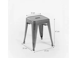 taburete de bar cocina metal estilo industrial steel rocket - Blanco