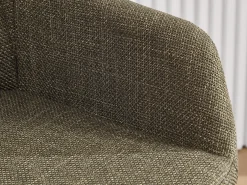Taburete de Bar con Respaldo y Reposabrazos - Pies en Roble, Asiento de Lino - Altura Fija 75 cm - Ideal para Mostrador, Isla de Cocina, Barra