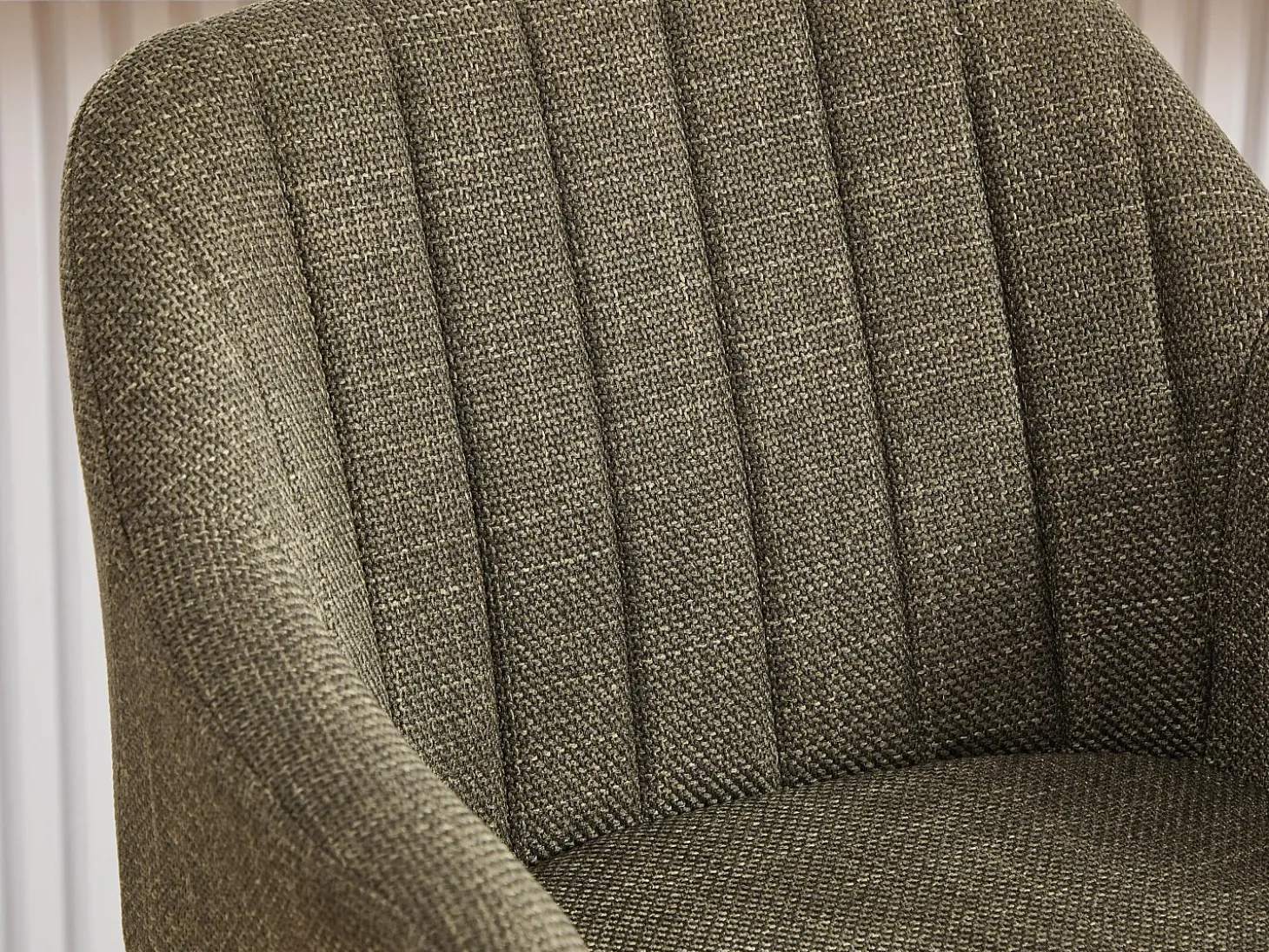 Taburete de Bar con Respaldo y Reposabrazos - Pies en Roble, Asiento de Lino - Altura Fija 75 cm - Ideal para Mostrador, Isla de Cocina, Barra
