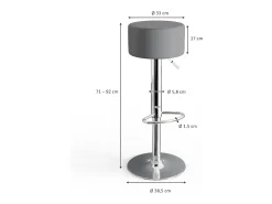 Taburete de bar conjunto de 2 gris 33x33x92